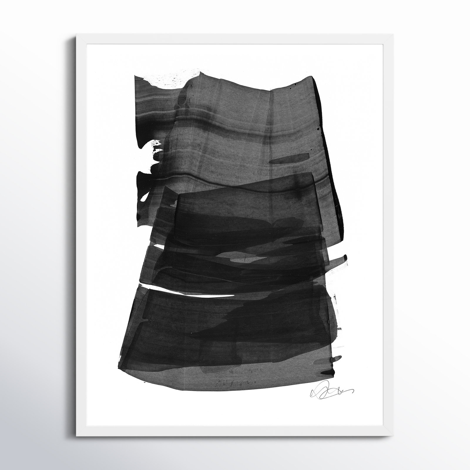 Brushstroke 2 by Jacques Pilon, White, 38" H x 30" W x 1.25" D