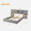 Lit plateforme tapissier avec deux coussins de chevet, tablettes de rangement, deux prises et port USB-115070634-115070613