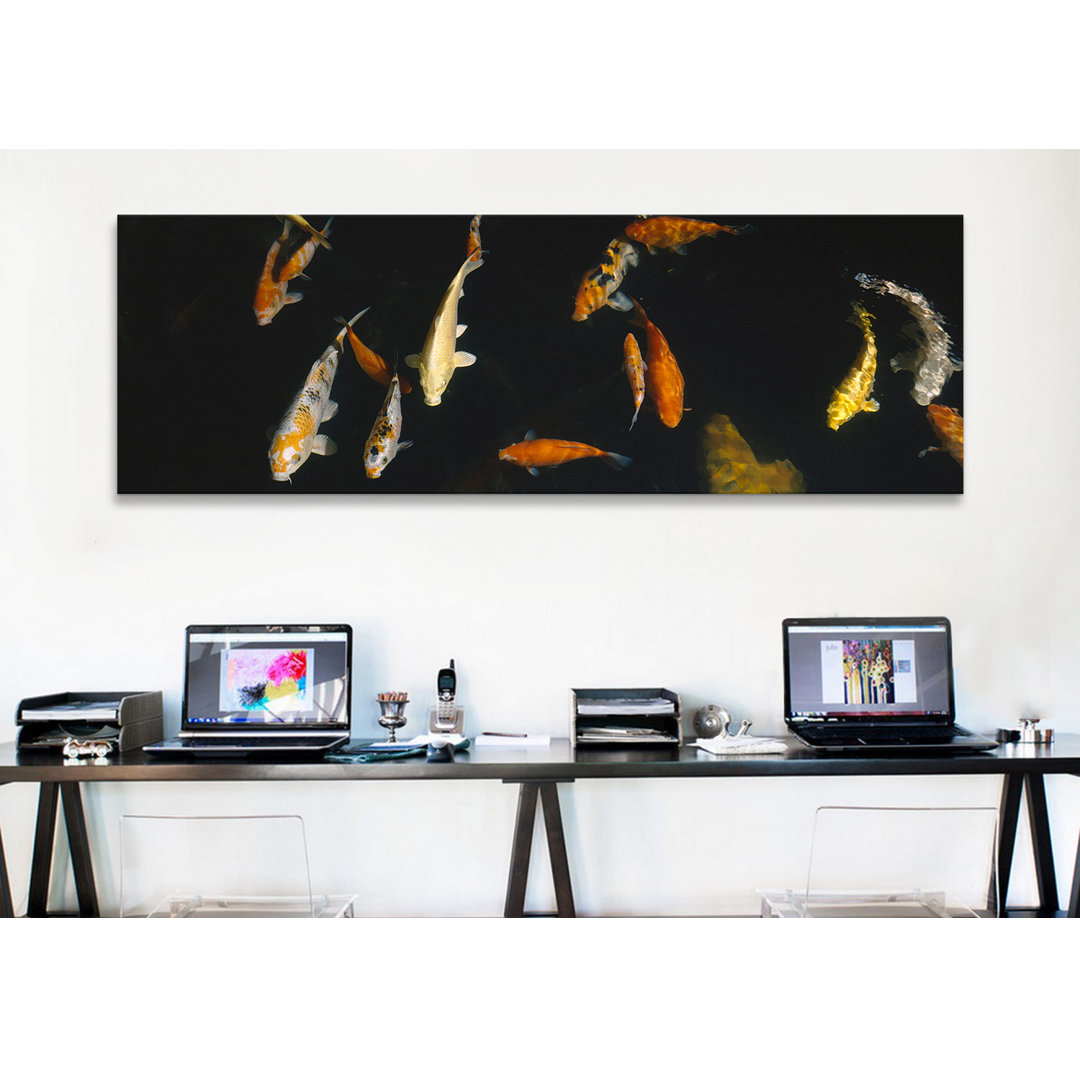 " Close-up Of A School Of Fish In An Aquarium, Japanese Koi Fish, Capitol Aquarium, Sacramento, California, USA " by Panoramic Images East Urban Home 