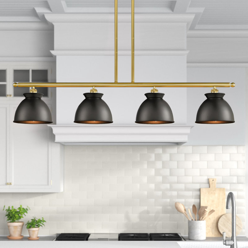Arev 4 - Light Kitchen Island Pendant, Brushed Brass, Brushed Brass, No