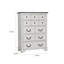 Commode haute Hamps, 5 tiroirs, blanc, bois massif brun foncé
