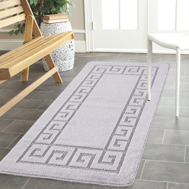 Mariela Non-Slip Striped Indoor Doormat, Silver, 50cm x 80cm