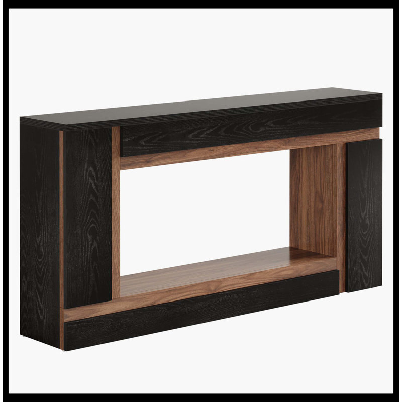 63" Console Table, 2-Tier Wooden Rectangular Sofa Table Hallway Table