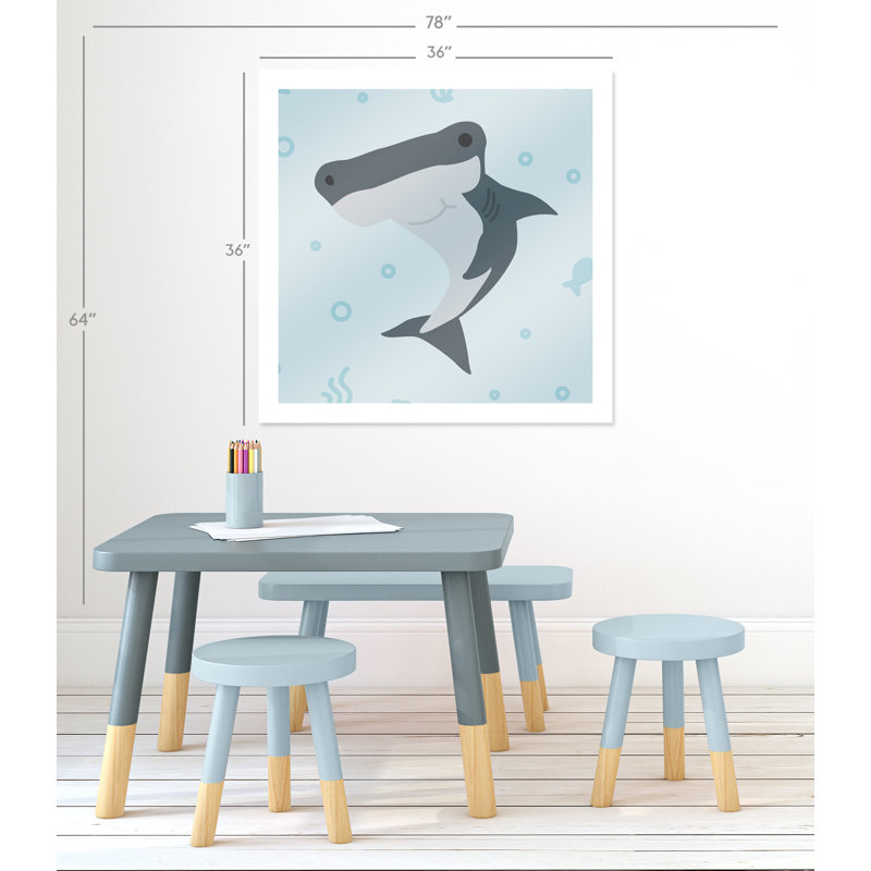 Impression sur papier Happy Hammerhead, H 36 po x l 36 po x P 1 po, Papier