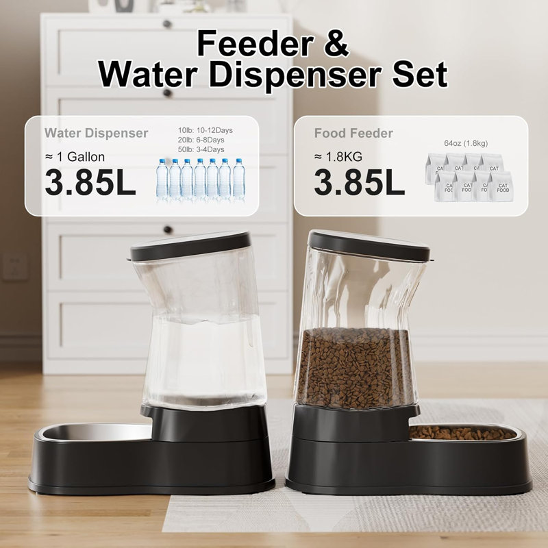 Distributeur d'eau automatique pour chien Gravity, Noir