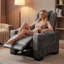 Ensemble de salon 3 pièces en similicuir de qualité supérieure avec table rabattable, console centrale, porte-gobelets et lampes de lecture tactiles-2100014272