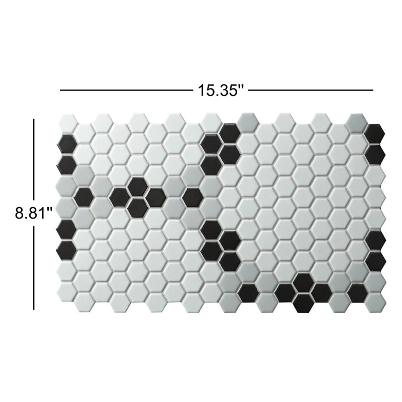 Perfection 1" x 1" Porcelain Honeycomb Mosaic Wall & Floor Tile