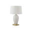 Lampe de table sophistiquée en céramique avec accents dorés et interrupteur à 3 voies
