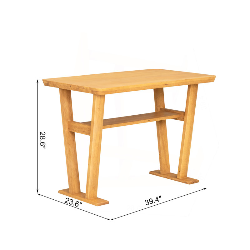 Table de salle à manger en bois massif Farmhouse Modern - Conception peu encombrante