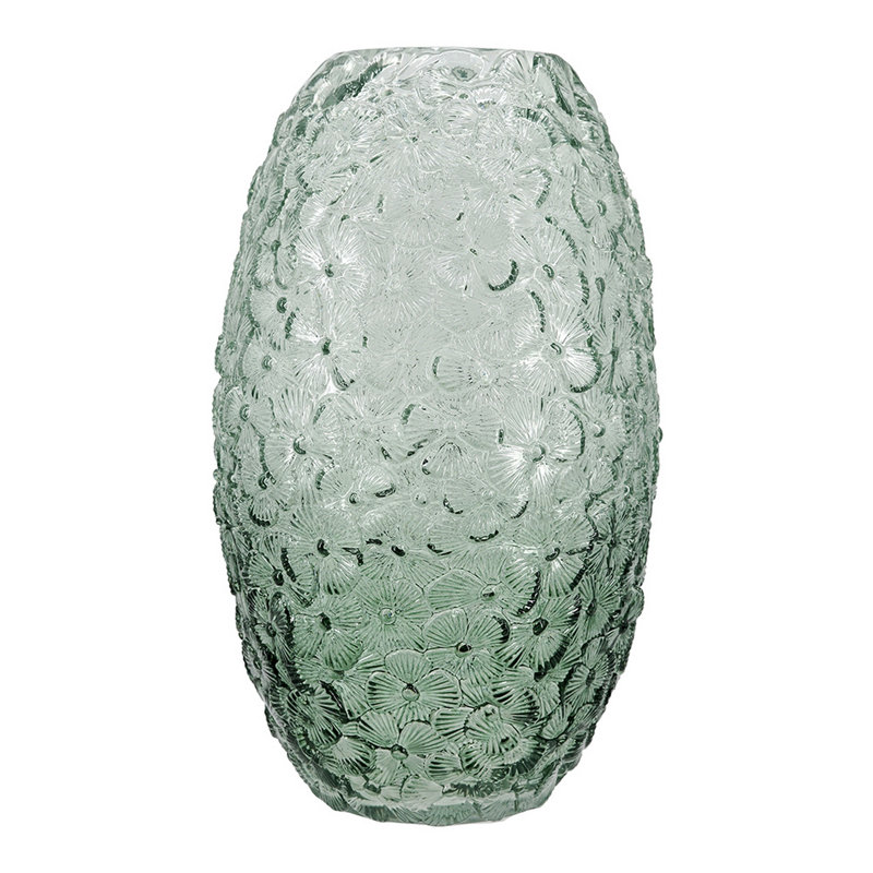 8x13.5"H Ombre Glass Vase Flower Patterned Structure
