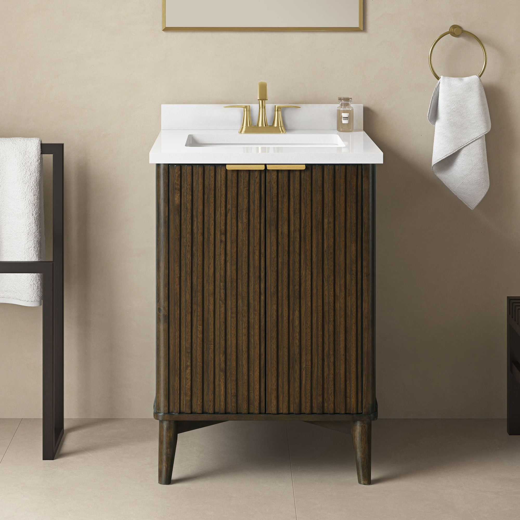  Gabi 24 in. Single Bathroom Vanity, Dark Walnut