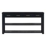 Entryway Console Table with 4 Drawers and 2 Shelves, Suitable for Entryways, Living Rooms.