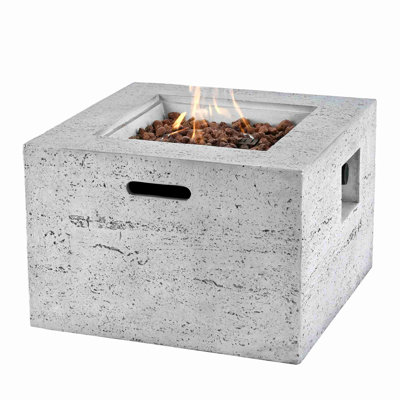 MGO Outdoor Square Fire Pit with Steel Burner