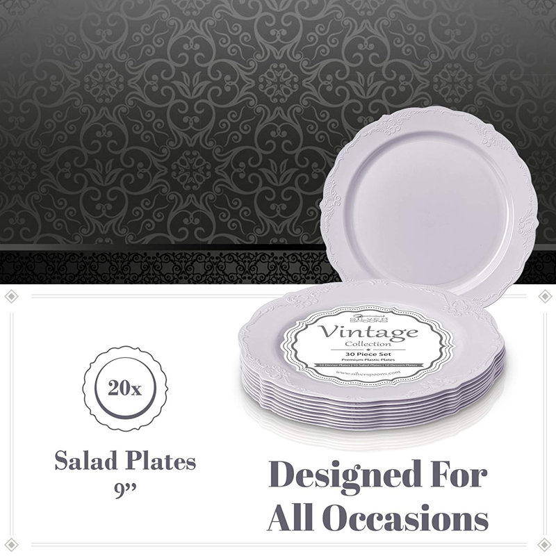 Disposable Salad Plate, White