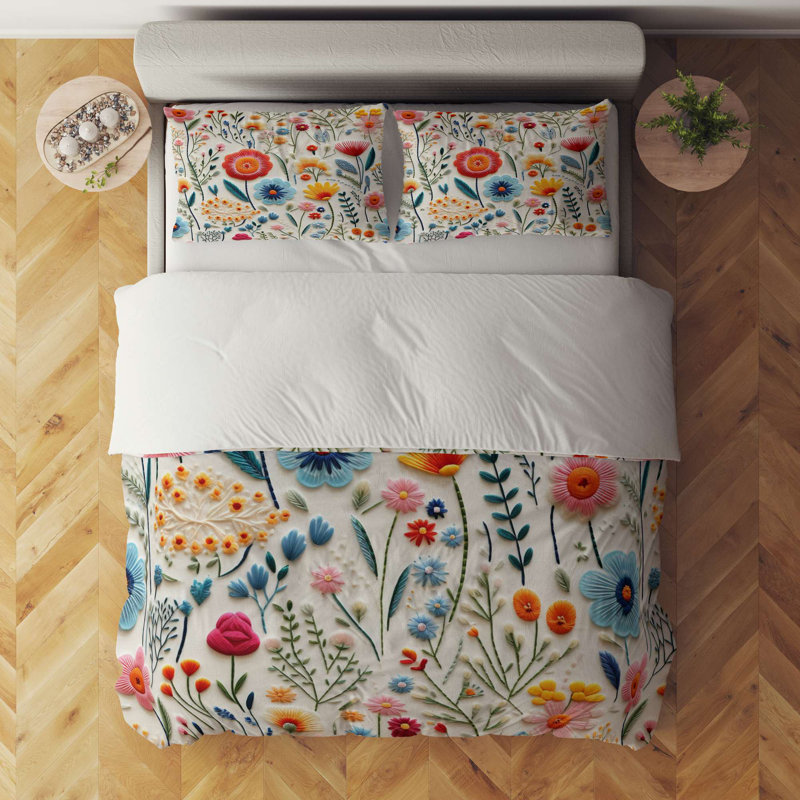 High-Quality Double Quilt Cover Set, 100% Polyester & Cotton Blend, 78.7 x 78.7 Inches | Includes 2 Pillowcases (23.6 x 23.6 Inches) | Machine Washable, Button Closure, Soft & Durable, Perfect for Cozy Bedrooms