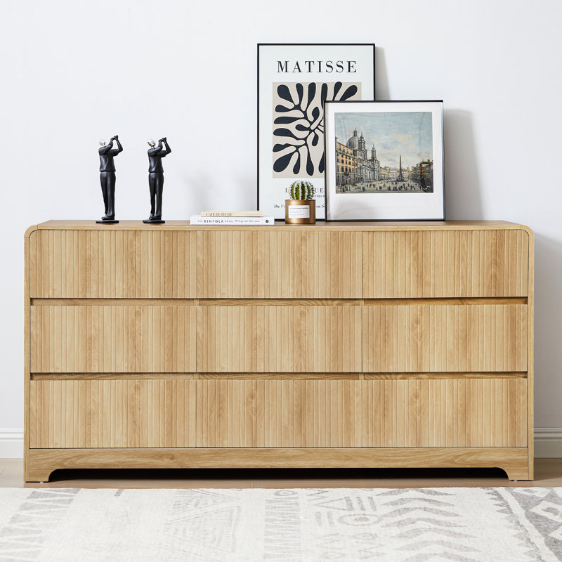 Commode 9 tiroirs Servidia (l 63 po), Jaune