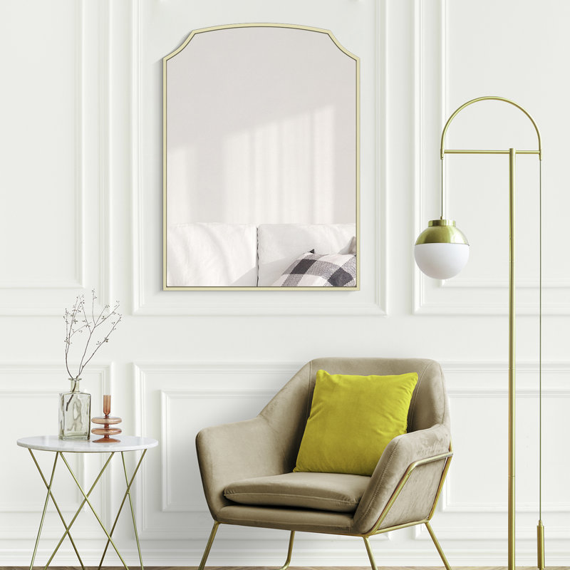 Miroir décoratif en fer forgé, Or, 30 po x 22 po