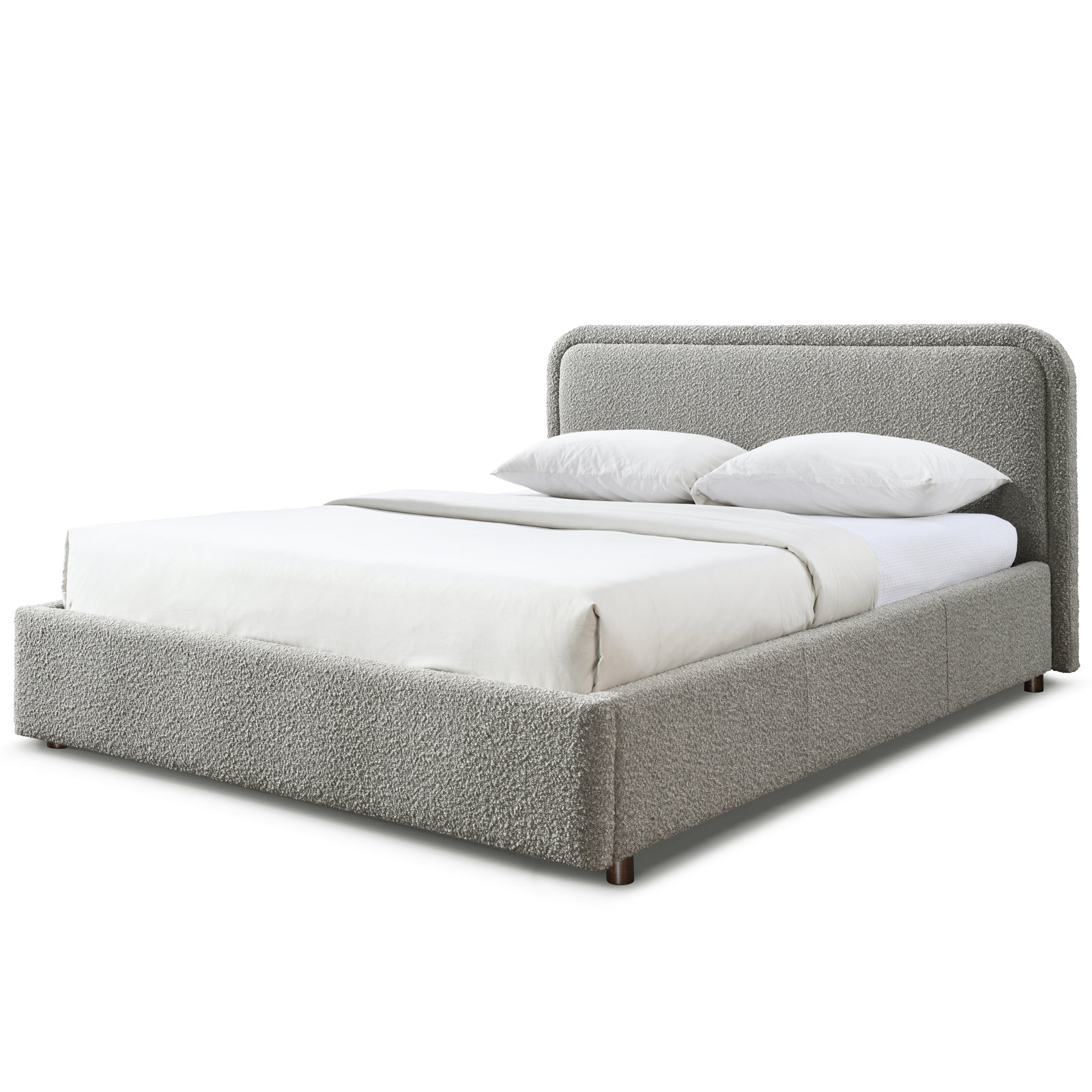 Baneza Platform Bed, Queen, Gray Boucle