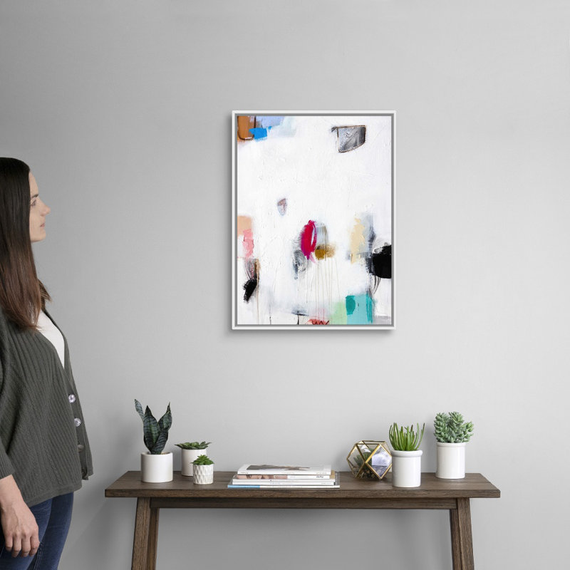 Reproduction d’art sur toile, "be BOLD" par B. Robert, Cadre blanc, H 26 po x l 20 po x P 1,75 po