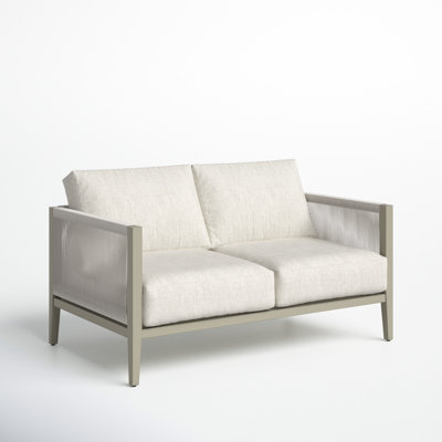 Tovias 55.5'' Wide Aluminum Loveseat with Cushions