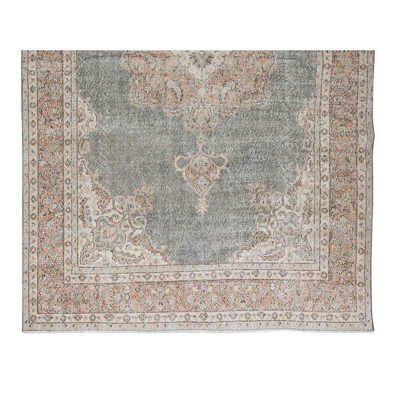 Tapis turc fabriqué à la main avec motif de médaillon, revêtement de sol en laine