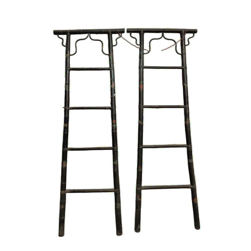 Vintage Hand-Painted Bamboo Ladders