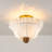 2-Light Ruffled Bowl Fabric Semi Flush Mount