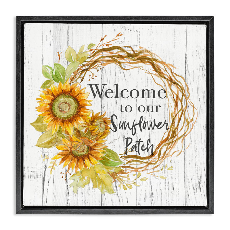 Art mural sur toile flottant Welcome, Cadre flottant noir de jais, H 18 po x l 18 po