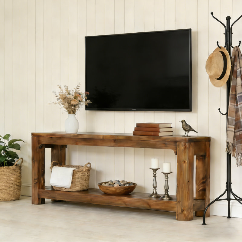 Meuble télé rustique 63 po pour téléviseur de 55 po / 65 po / 70 po de style Rustic Brown