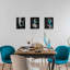 Turquoise Wine Wall Art for Kitchen Teal Wall Decor Living Room Gray and Black Wine Glass Canvas Pictures Dining Room Art Wall Decor Casks Posters Family Bar Modern Home Decorations 12x16" 3 Piece/Set