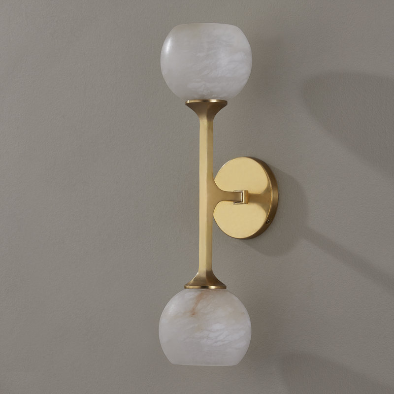 Melton 2 Light Wall Sconce, Aged Brass