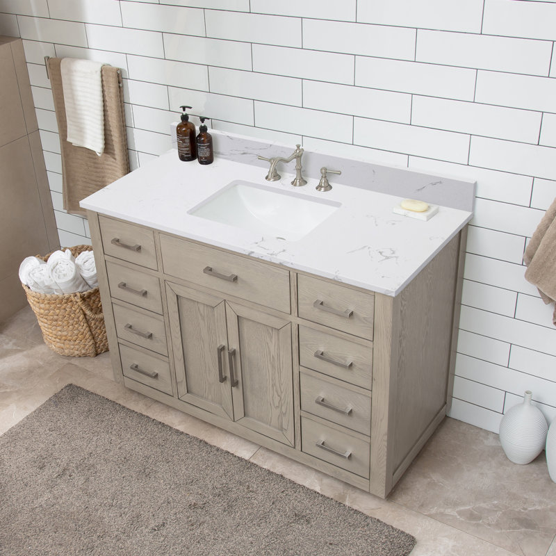 Ensemble de meuble-lavabo simple 48 po Ingalls, Chêne gris antique