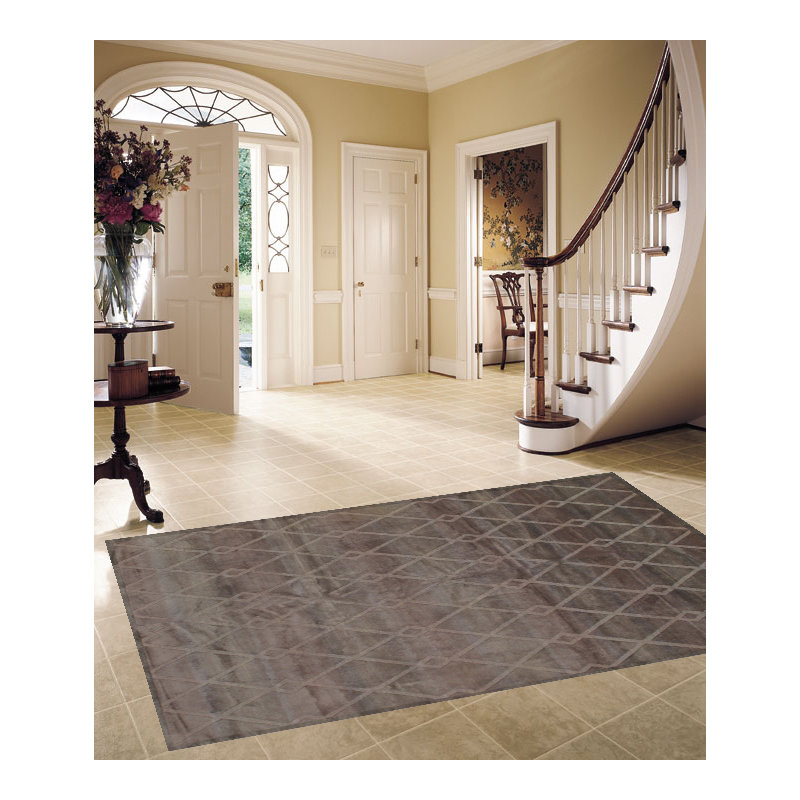 Tibetan Wool Area Rug in Gray
