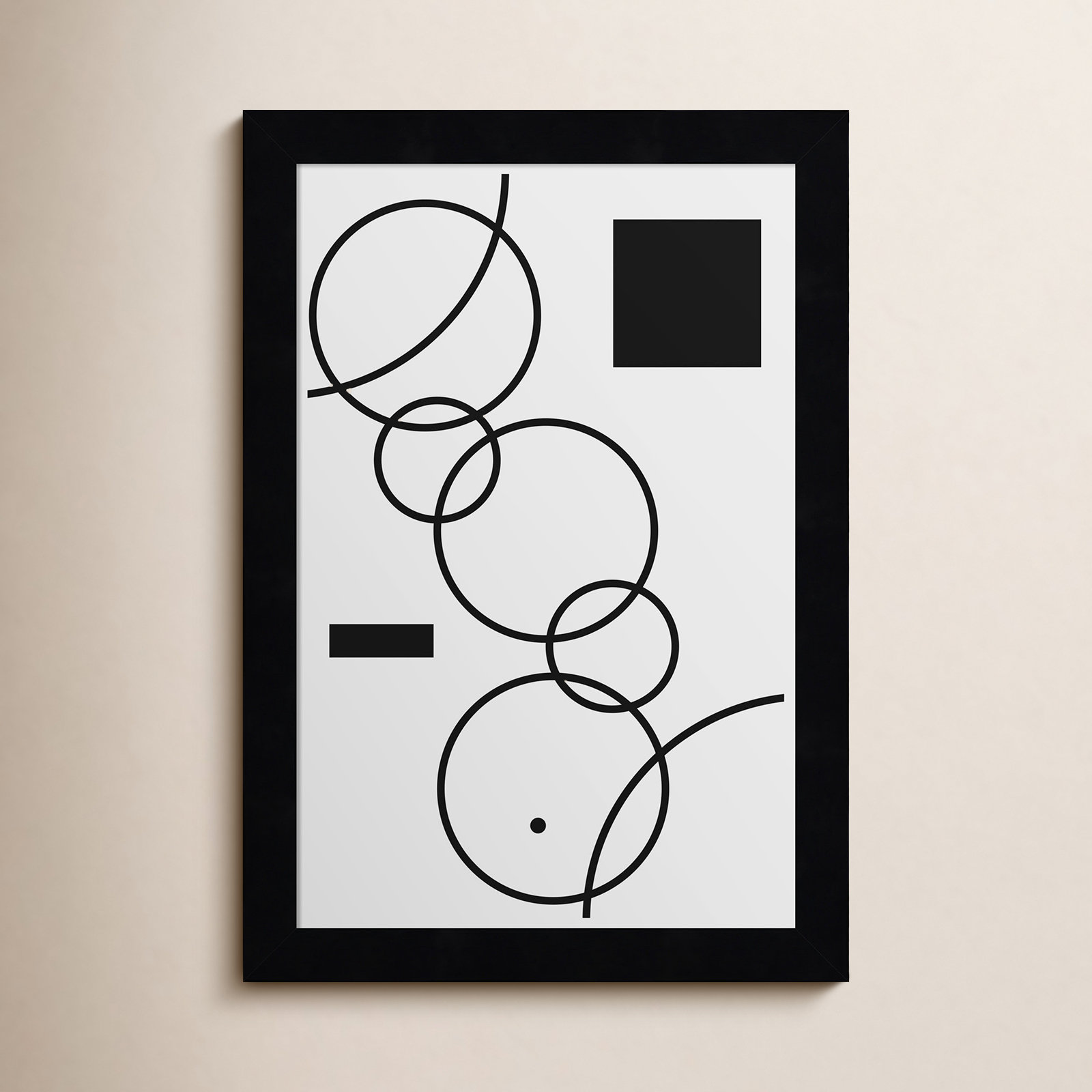 Minimal Shapes No 1 by Jay Stanley, Black, 13" H x 9" W x 1" D
