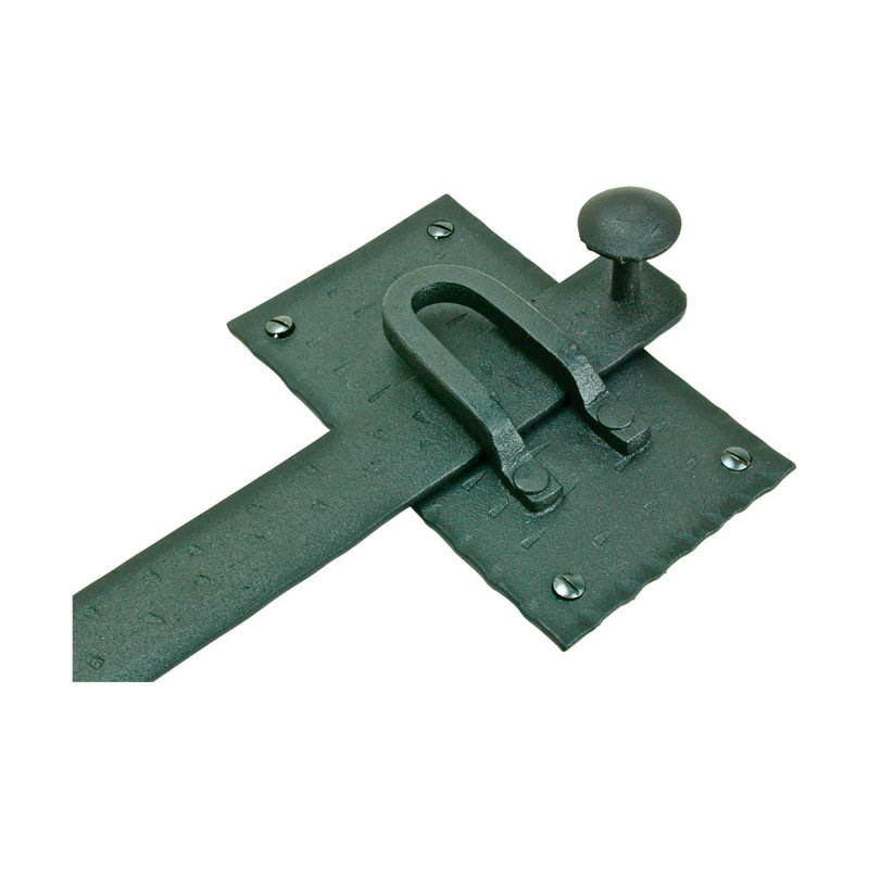 12" Black Wrought Iron Gate and Door Latch Set