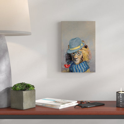 «Hipster Lion», reproduction d'art sur toile tendue