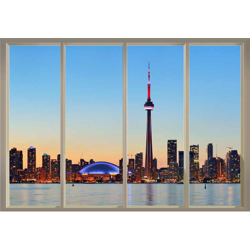 View Through Sliding Doors Peel & Stick Clear Border, 66" L x 96" W