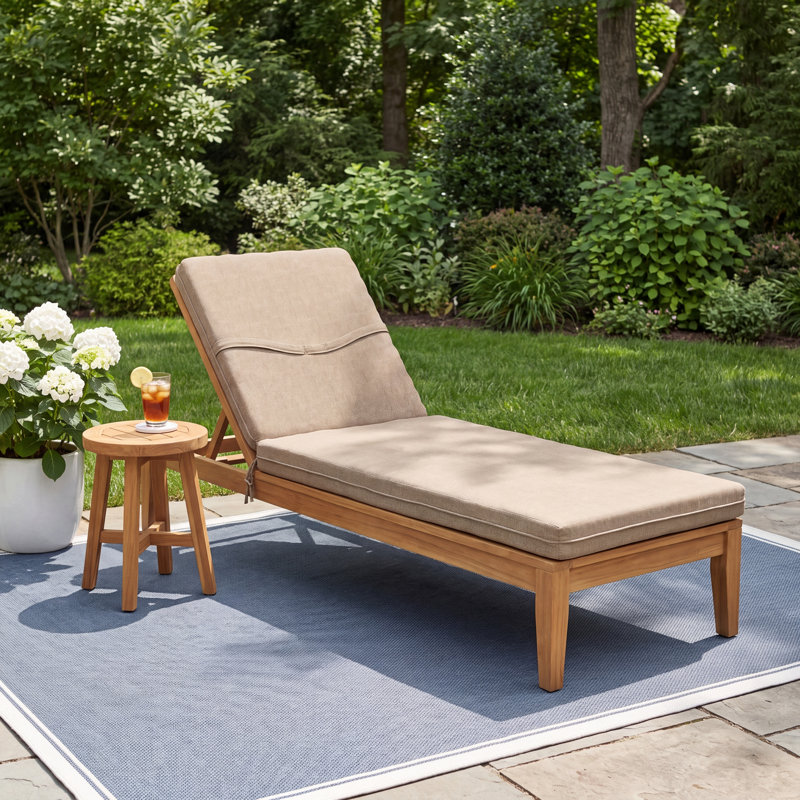 Amala Sunbrella® Outdoor Chaise Lounge Cushion, 23" x 29"/25" x 47" , Spectrum Indigo Sunbrella®