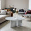 Table basse ronde, centre en MDF noyer 32 pouces pour le salon, style minimaliste moderne et nordique, résistant aux rayures-269390674