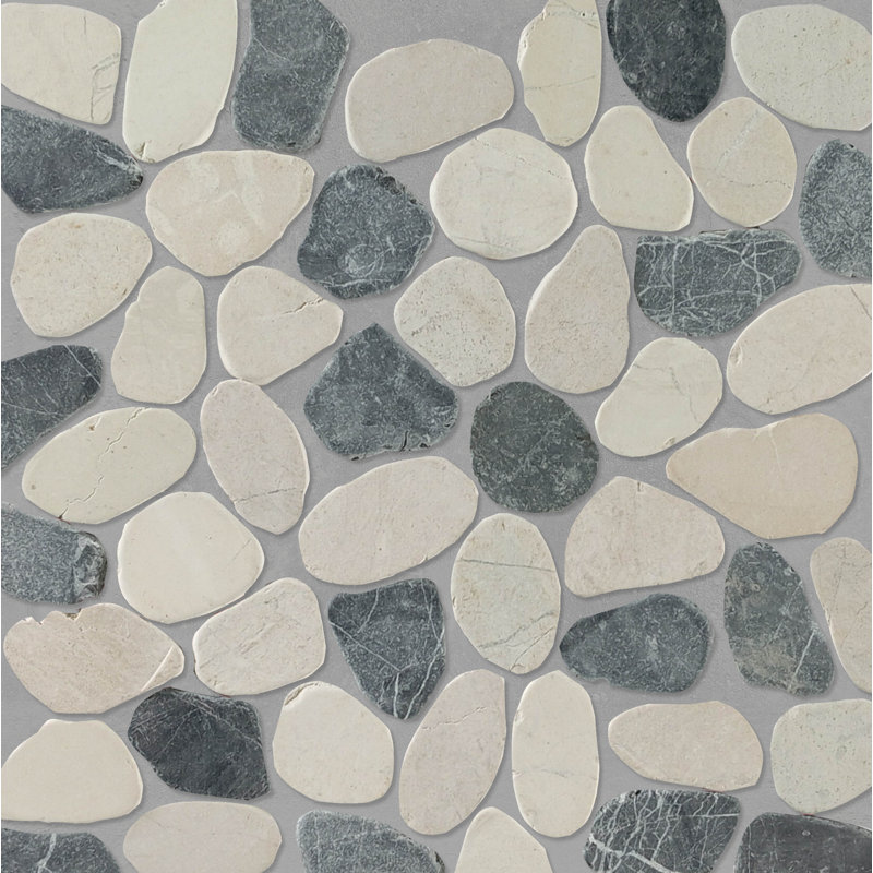 Hawaii 12" x 12" Natural Stone Pebbles Mosaic Wall & Floor Tile, Mix Panther