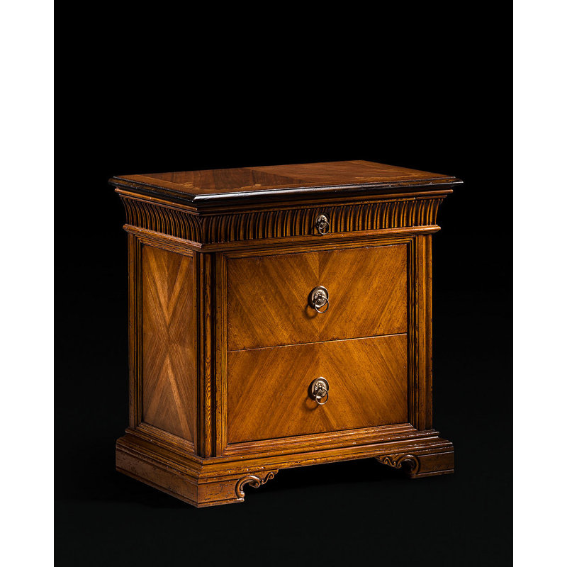 Handcrafted Italian Walnut Veneer Nightstand
