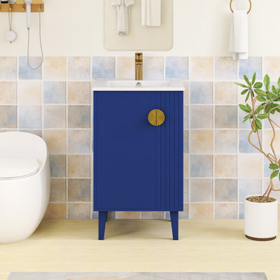Ensemble de meuble-lavabo autoportant 20,3 po avec comptoir en céramique 20,3 po