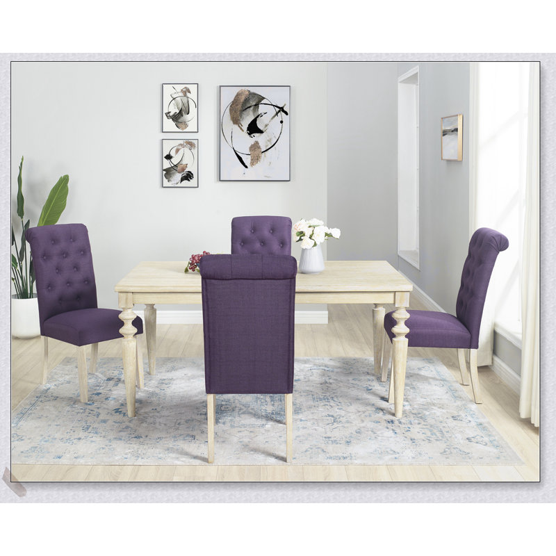 Ensemble de salle à manger Amonia, Mauve, 5 pièces: table, 4 chaises