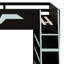 Lit mezzanine multifonctionnel avec bureau, grandes tablettes de rangement-1764922714