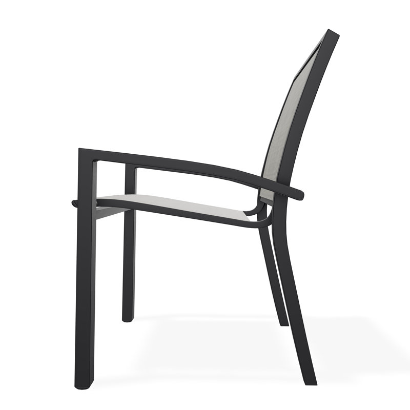 Kendall Outdoor Dining Chair, Black, Smoke