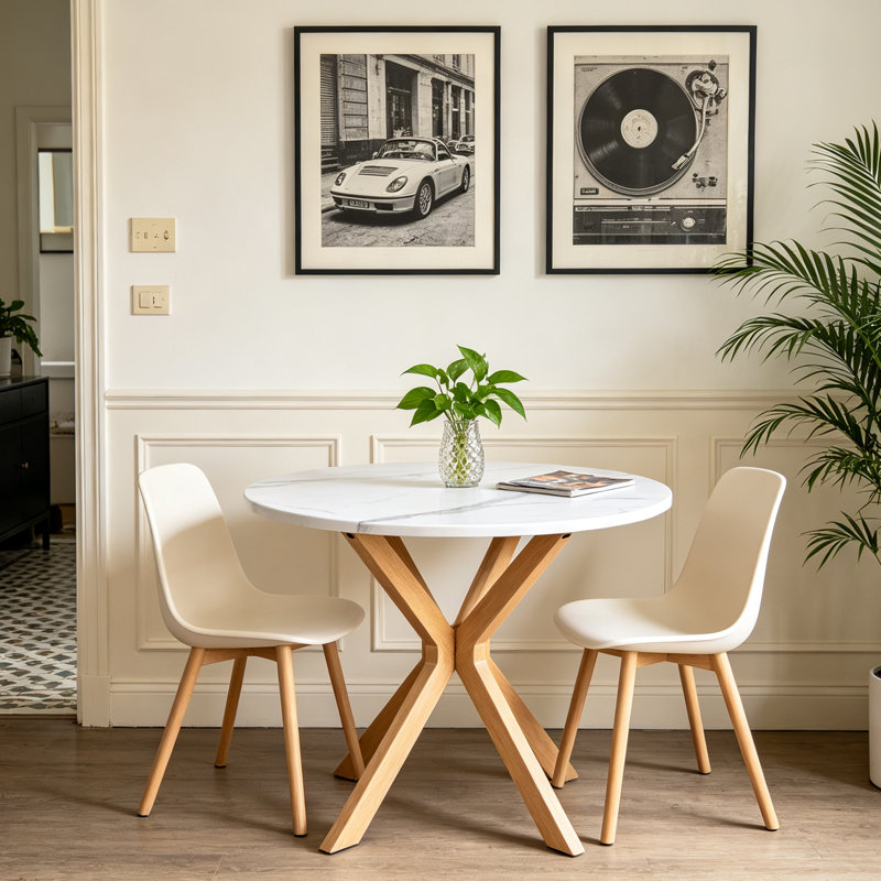 Breshia 40" Round Dining Room Table, Natural