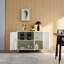 Armoire buffet à texture ondulée avec porte et bibliothèque moderne pour la cuisine et le salon