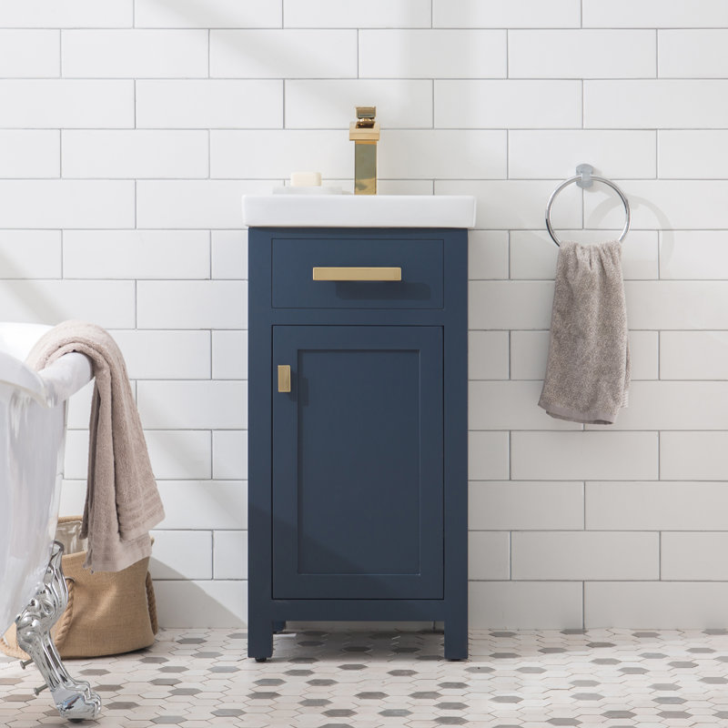 Ensemble de meuble-lavabo simple 18 po Caitlyn, Bleu monarque