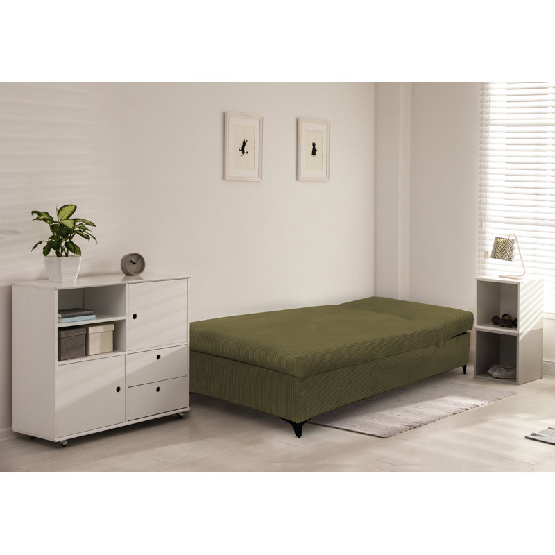Obla Upholstered Chaise Lounge, Light Green