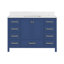 Meuble-lavabo autoportant 48 po avec comptoir 48 po, armoire de rangement en bois massif bleu